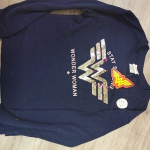 NWT girls Wonder Woman sweat, sequins, xl